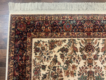Karastan Rug 5.9 x 9, Ivory Sarouk #760, Wool Pile, Original 700 Series, Vintage