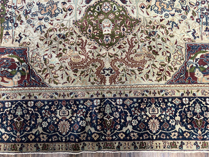 Antique Indian Agra Rug Rare Early 20th Century Hand Knotted Wool Collectible Oriental Carpet