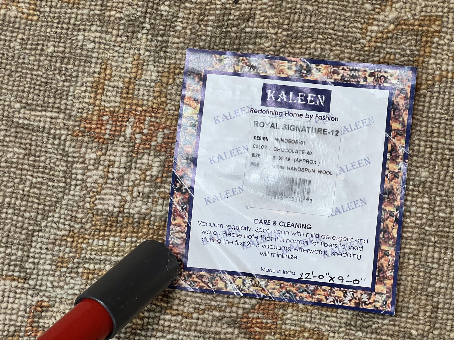 Indo Persian Rug 9x12 Hand Knotted Wool Vintage Floral Dark Brown Carpet