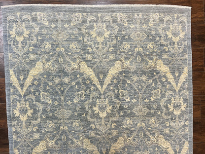 Handmade Pakistani Wool Rug 5x6.6 Floral Pattern Spanish Style Vintage Charm