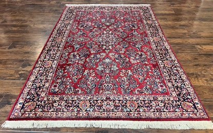 Karastan Rug 5.9 x 9 Red Sarouk #785, Wool Karastan Carpet, Original 700 Series, Vintage Karastan Oriental Rug Discontinued