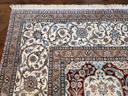 Persian Nain Rug 11x15 – Wool on Silk, Hand-Knotted, Signed Masterpiece