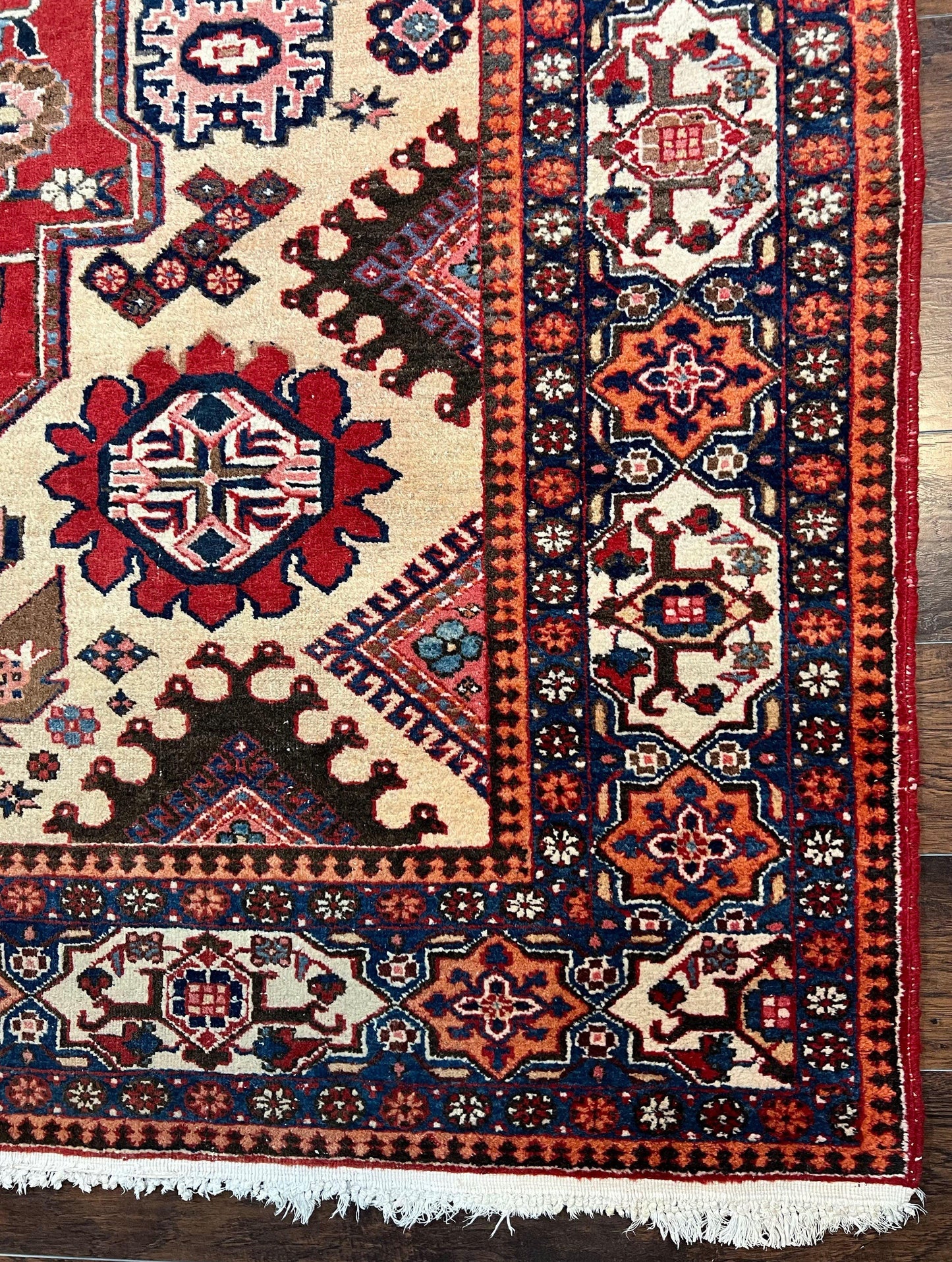 Persian Heriz Rug 8x12 Hand Knotted Wool Geometric Medallion Oriental Carpet