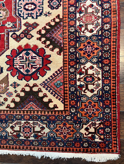 Persian Heriz Rug 8x12 Hand Knotted Wool Geometric Medallion Oriental Carpet
