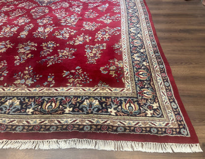 Indo Persian Sarouk Rug 10x14 Handmade Wool Carpet With Traditional Floral Design