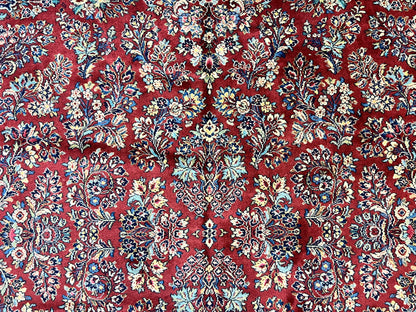 Karastan Rug Red Sarouk 10x18 Wool Carpet Original 700 Series Vintage Large Oriental Rug