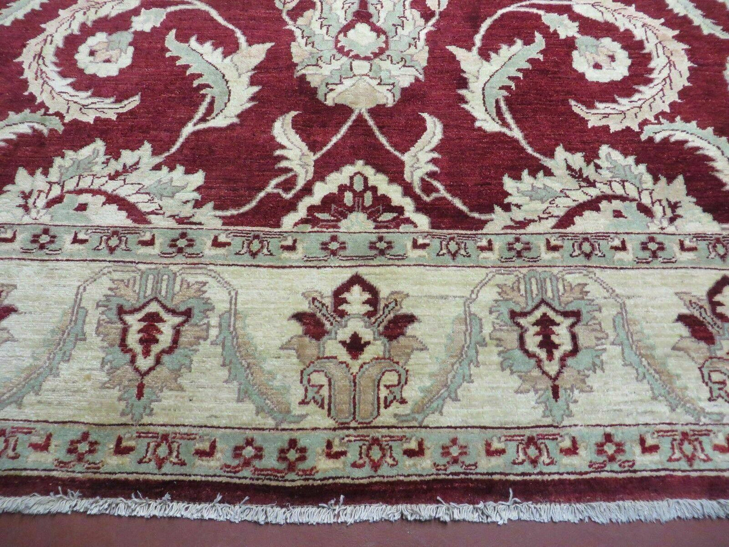 Vintage Handmade Peshawar Agra Chobi Rug 8x10 Handknotted Wool