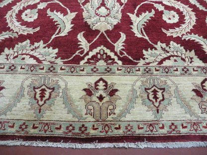 Vintage Handmade Peshawar Agra Chobi Rug 8x10 Handknotted Wool