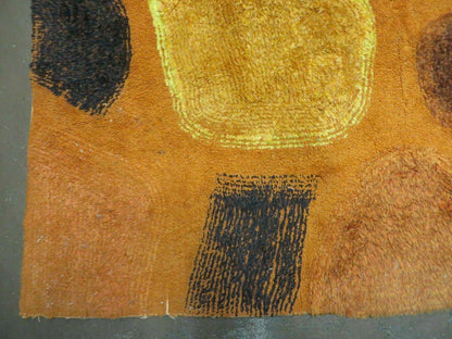 Handmade Wool Hooked Rug Abstract Modern Design 44 By 70 Inches From 1970s