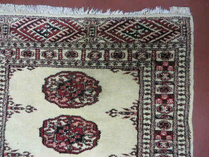 Turkoman Bokhara Rug Handmade Pakistani Wool Runner 2ft 7in By 6ft 9in