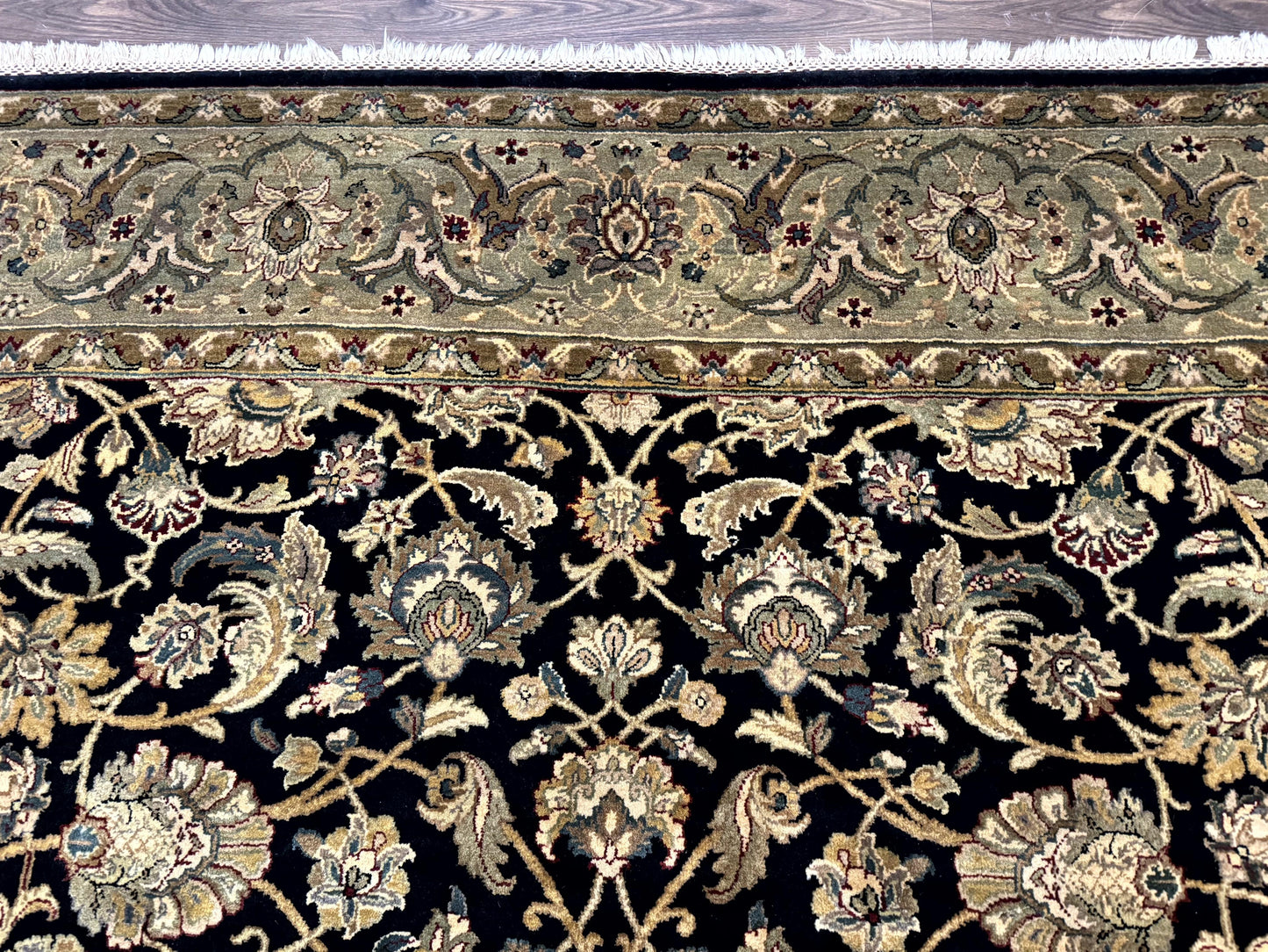 Indo Persian Rug 8x10 Handmade Wool Traditional Floral Allover Vintage