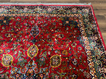 Red Persian Rug 6x9 Medallion Ardebil Design Vintage Power Loomed Carpet