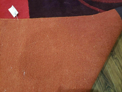 Tibetan Hand Knotted Wool Rug 8x10 Art Deco Modern Colorful Abstract Design