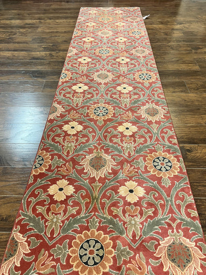 Runner Rug Floral Wool 3 x 14.7 Contemporary Power Loomed Hallway Rug