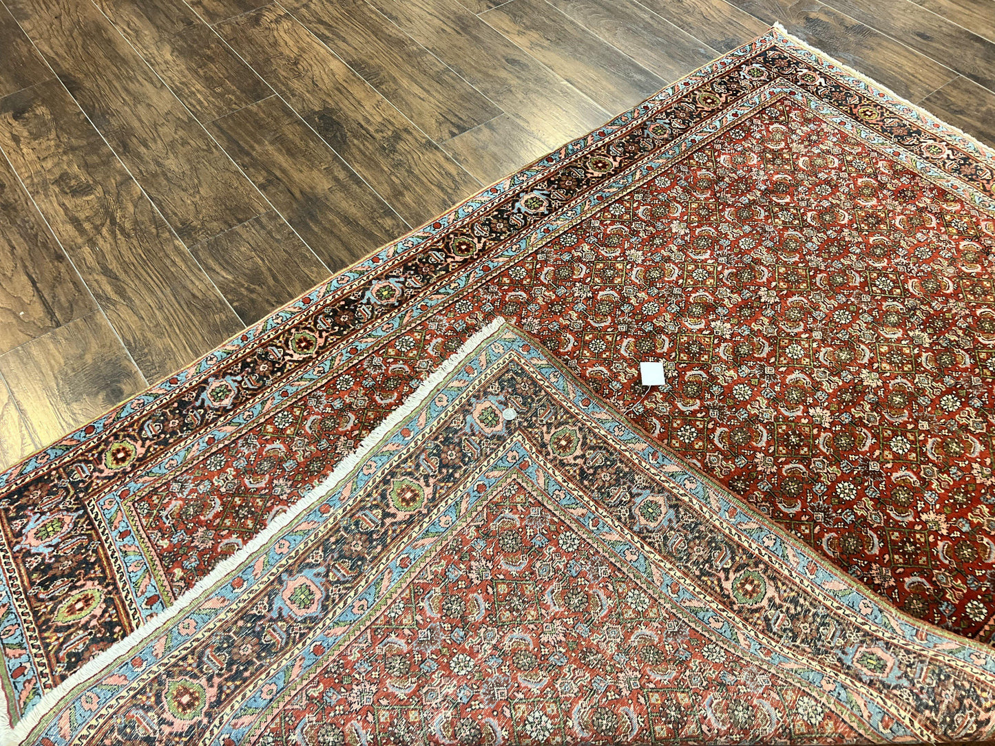 Antique Persian Bidjar Rug 5x7, Repeated Allover Herati Pattern, Red, Handmade Wool Carpet