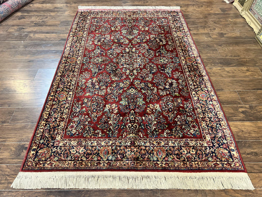 Karastan Red Sarouk Wool Rug 5.9x9 Vintage Oriental Carpet Original 700 Series