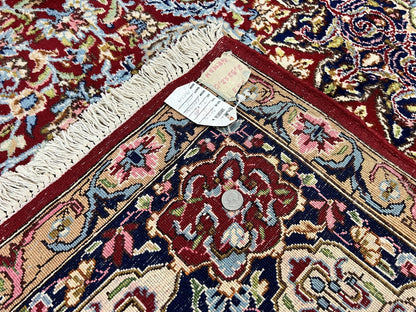 Persian Rug 7x10 Hand Knotted Wool Floral Medallion Kirman Semi Antique Vintage