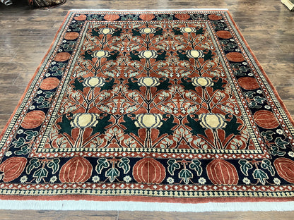 Bidjar Rug 8x10 Handmade Vintage Wool Indo Persian Red Black Carpet