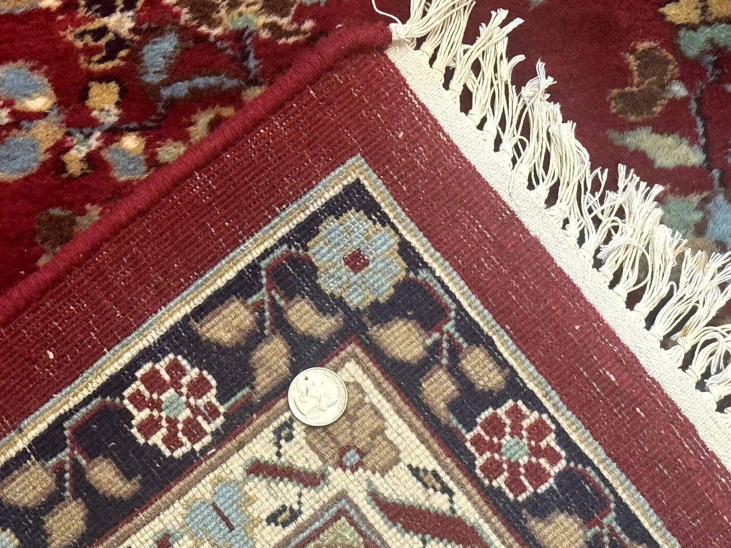 Indo Persian Sarouk Rug 10x14 Handmade Wool Carpet With Traditional Floral Design