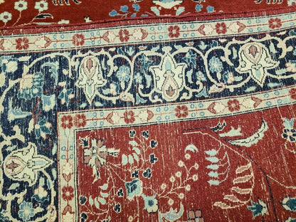 Pakistani Rug Hand Knotted Vintage 4x6 Red Highly Detailed Wool