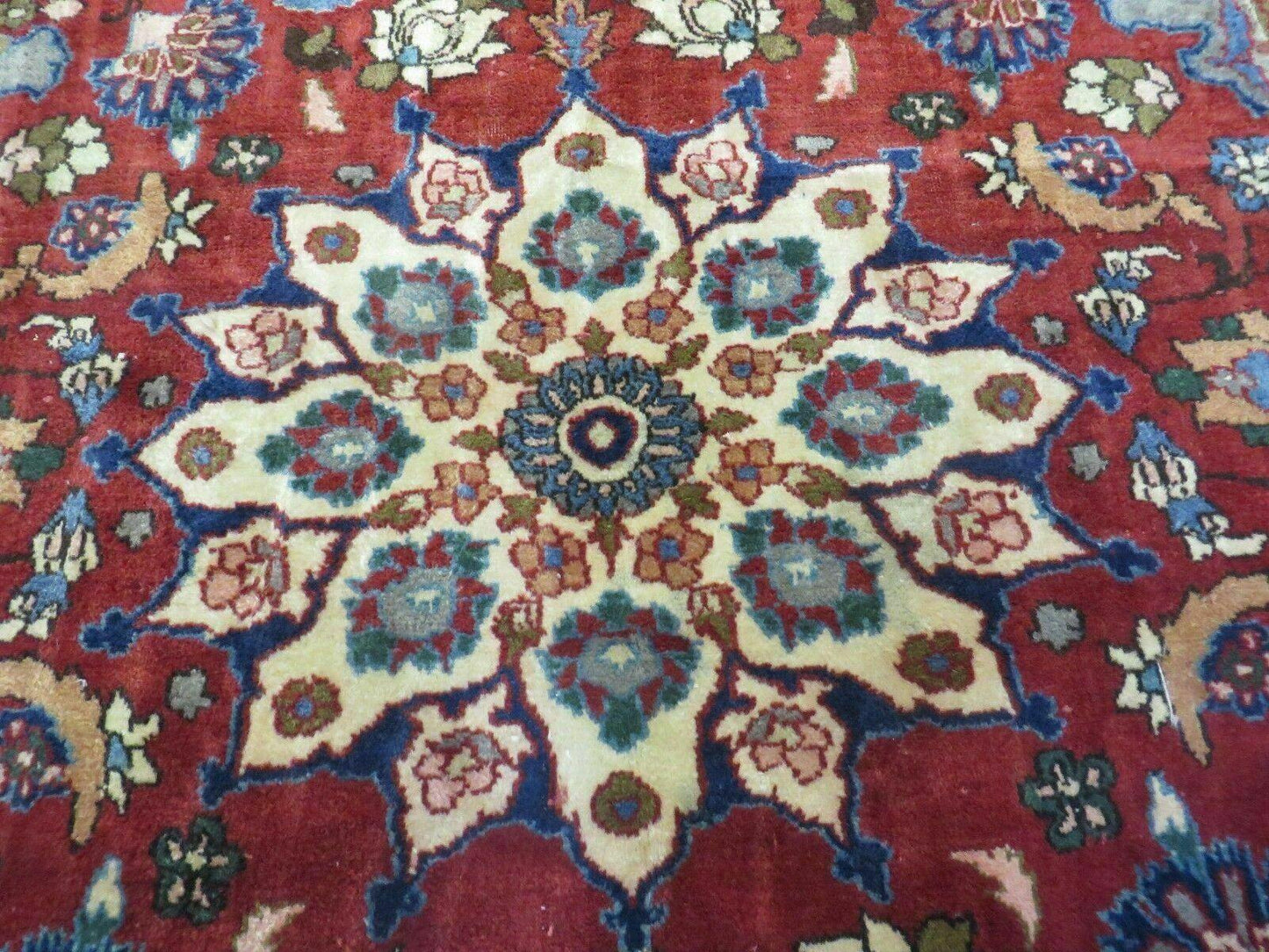 Antique Handmade India Floral Oriental Wool Rug With Vegetable Dyes 4x6 Vintage Persian Style