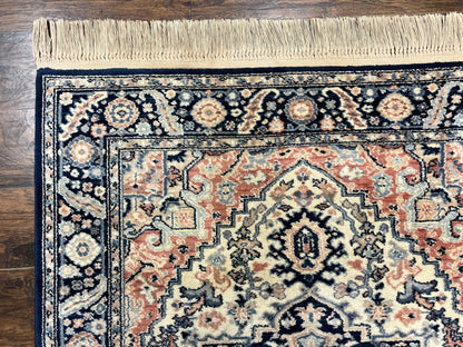 Karastan Blue Heriz Rug #748, Vintage Wool Karastan Carpet 4.3 x 6, Discontinued Original 700 Series Karastan Area Rug