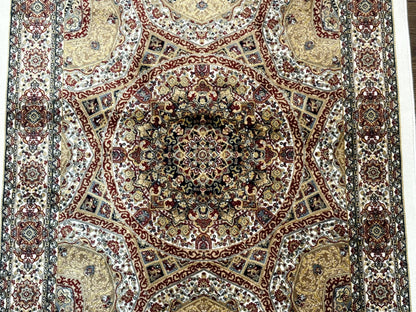 Turkish Silk Runner Rug 2.6 x 12, Hereke Mamluk Runner, Bamboo Silk, New