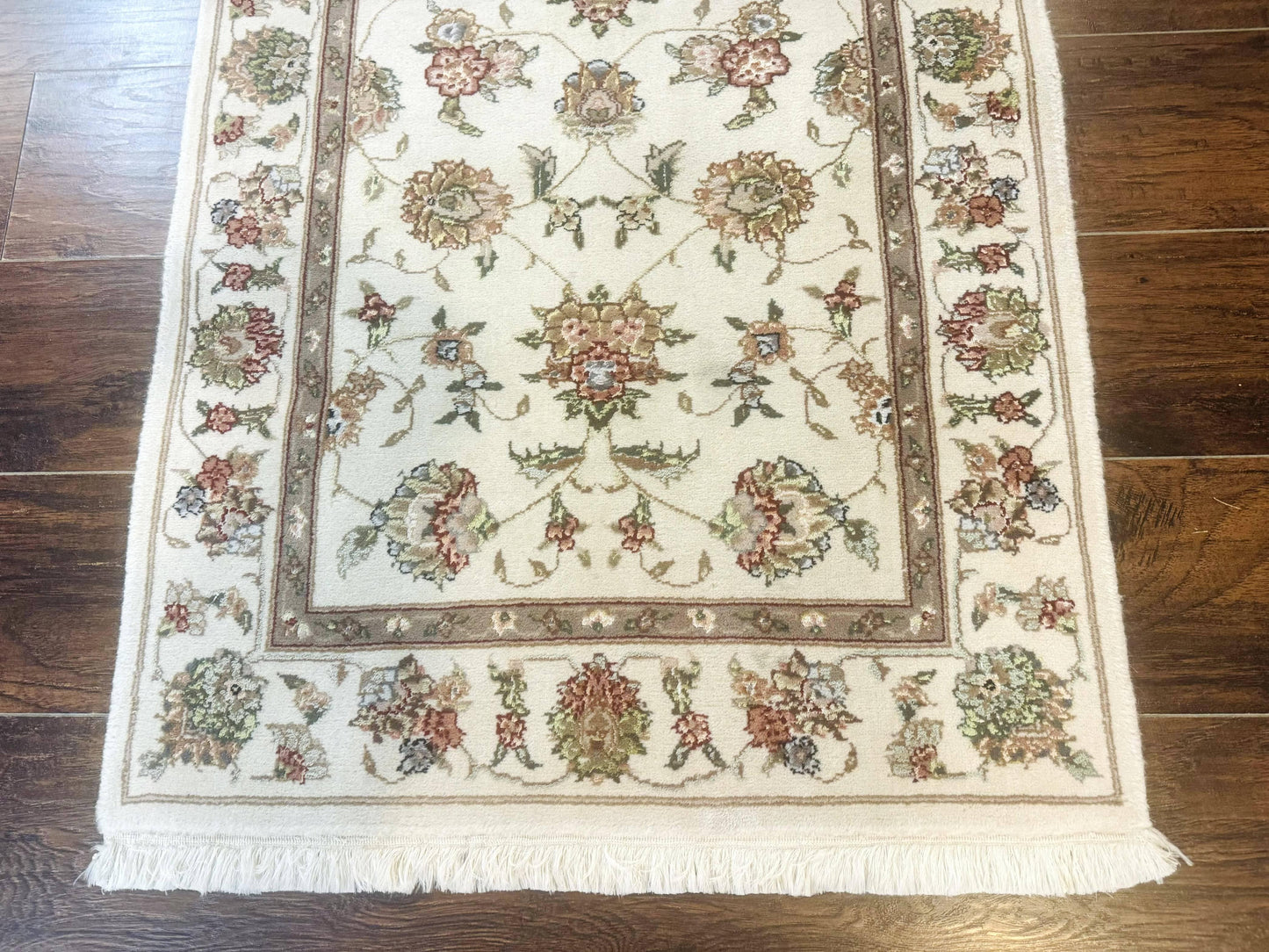 Pak Persian Runner Rug 2.6 x 8ft, Oriental Carpet for Hallway or Kitchen, Handmade, Wool and Silk Highlights