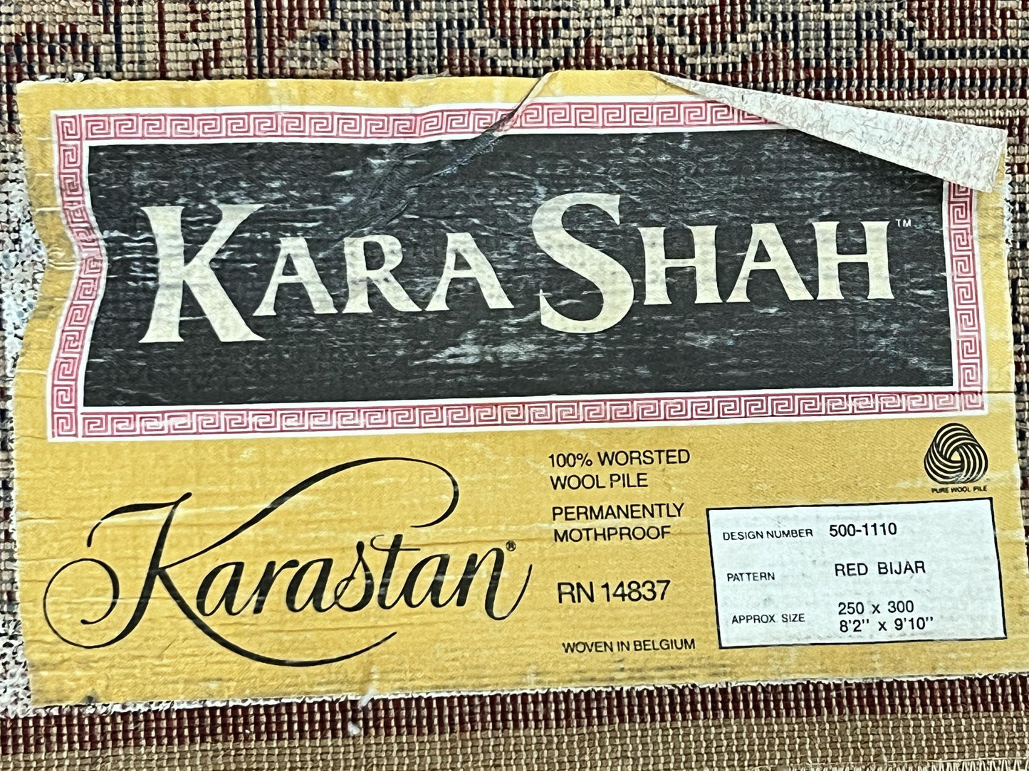Karastan Rug 8x10, Kara Shah Red Bidjar, Belgium Power Loomed Rug, Wool Pile Karastan Rug, Vintage