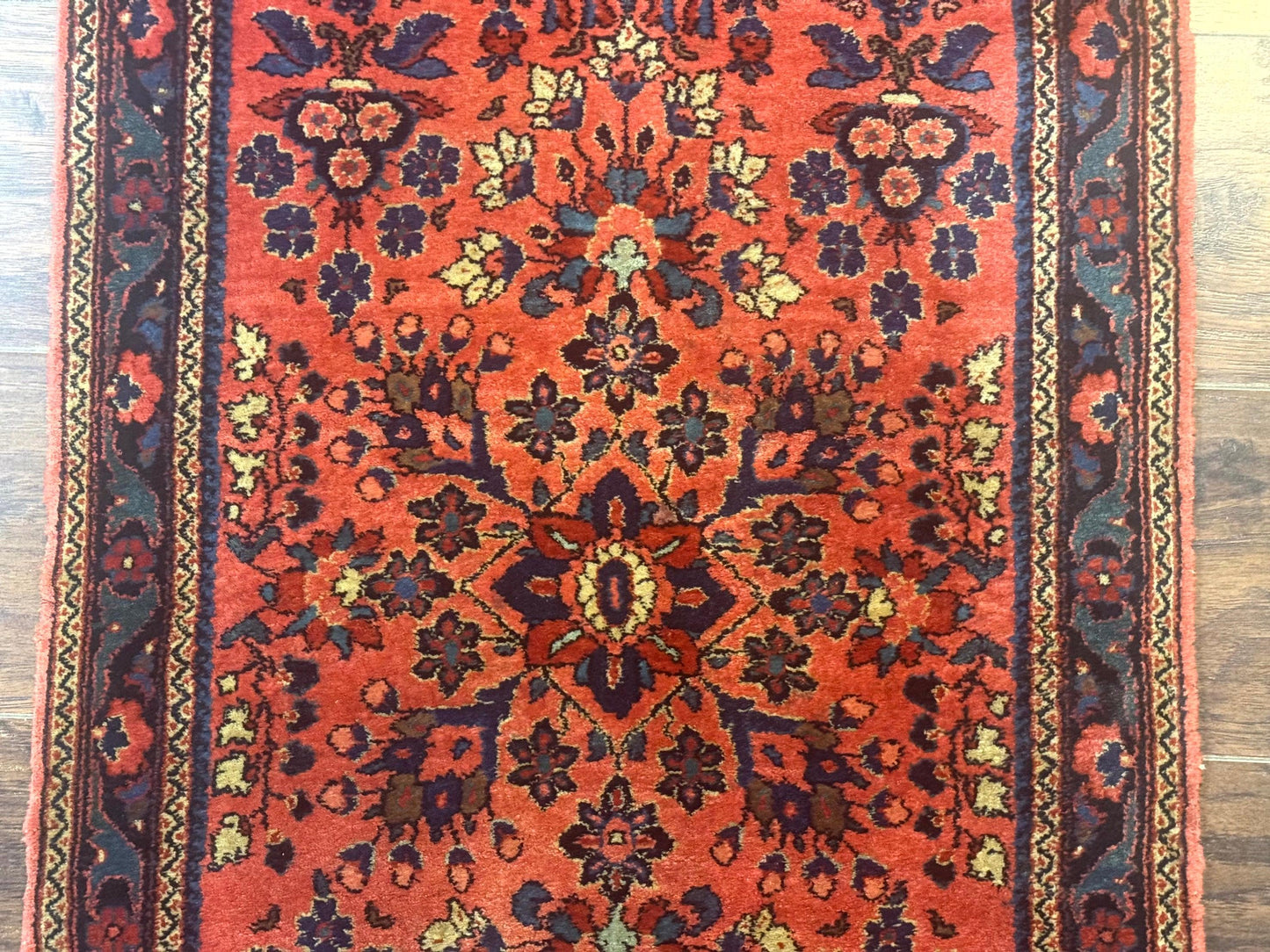 Antique Persian Sarouk Rug 2x4 Hand Knotted Wool Area Rug