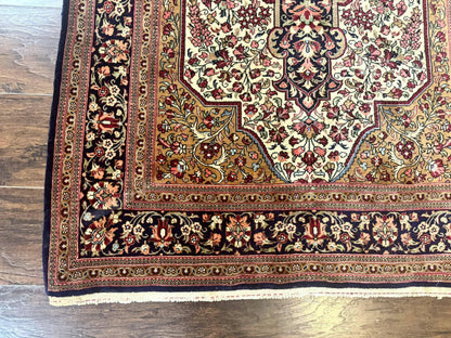 Persian Qum Rug Hand Knotted 3.6 By 5 Rare Semi Antique Kork Wool