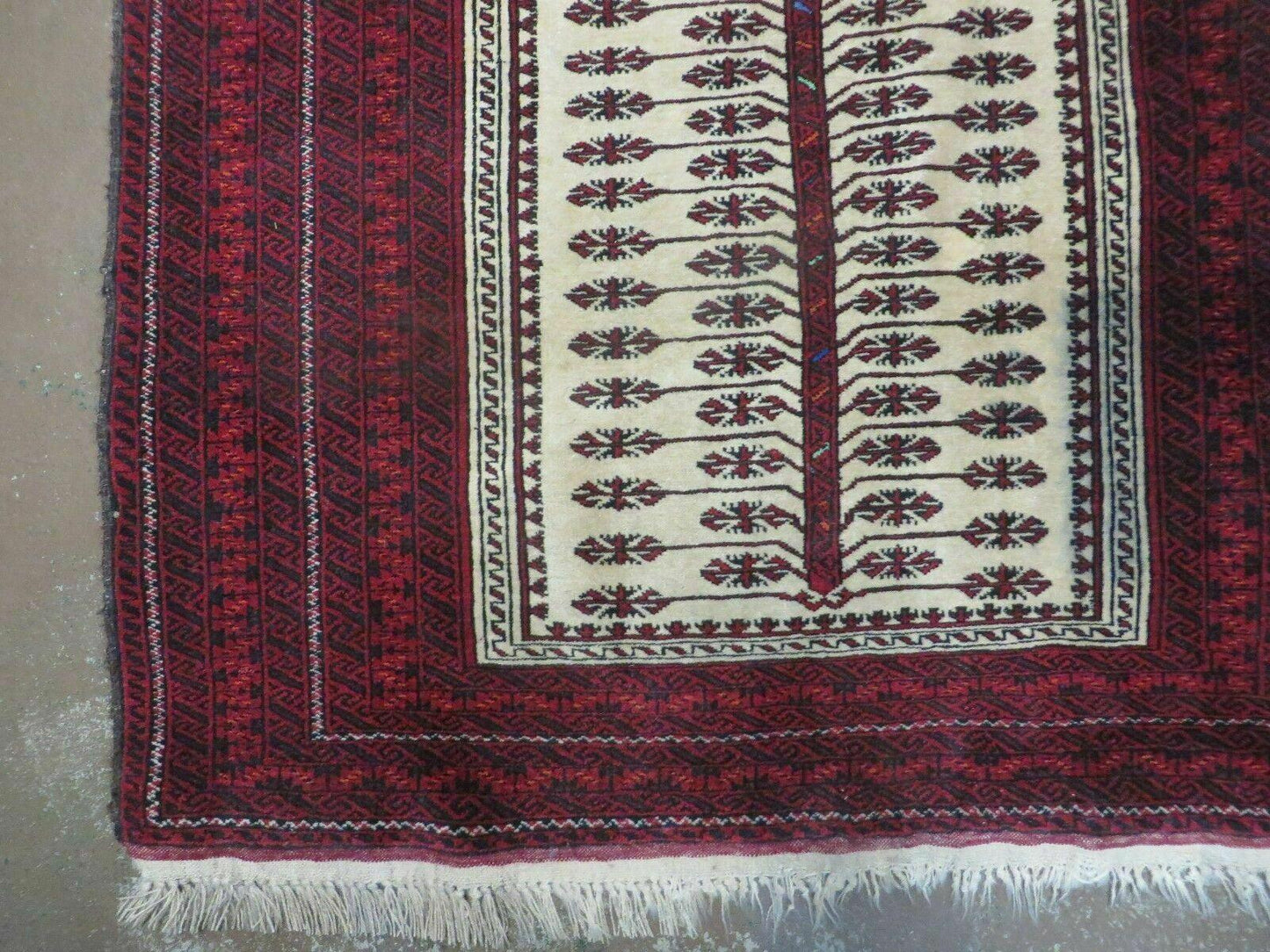 Antique Turkoman Balouchi Khamseh Prayer Rug Hand Knotted 3x5 Wool