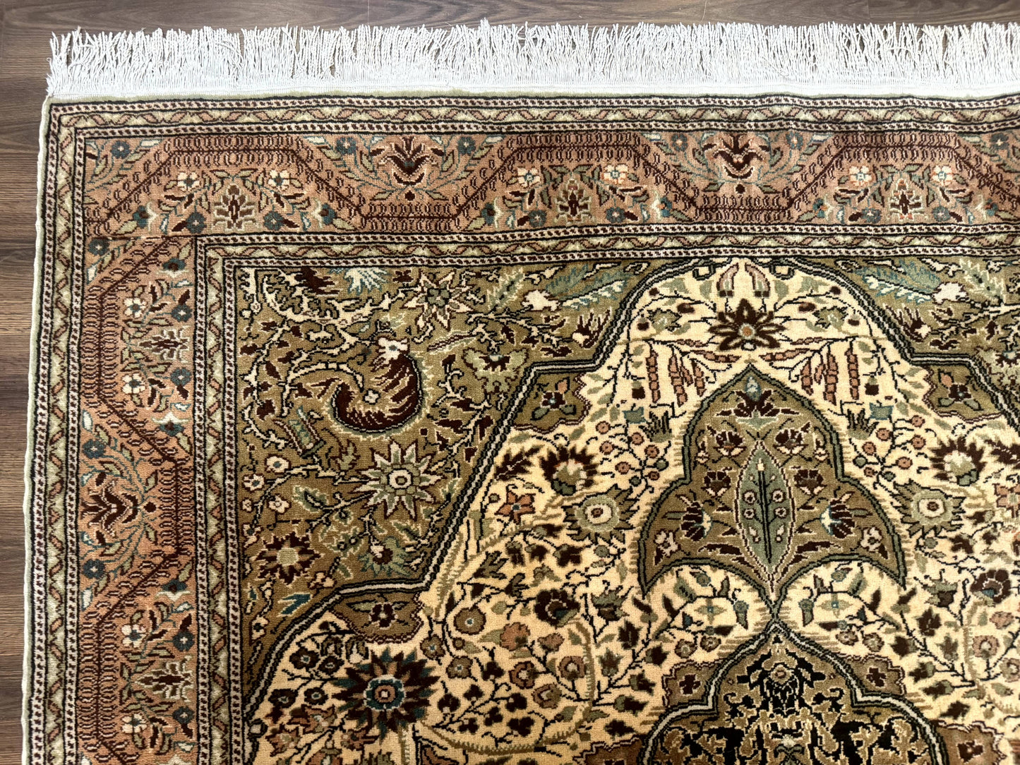 Turkish Sivas Rug 6x9 Floral Medallion Vintage Handmade Wool Carpet