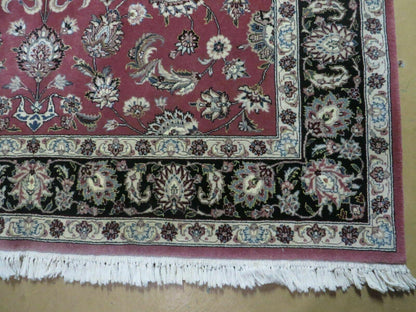 Handmade Wool Silk Rug Vintage Floral Oriental 6x9 Allover Design