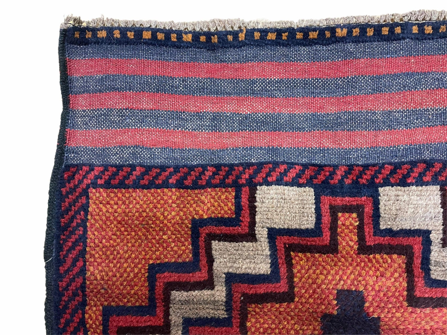 Balouchi Hand Knotted Vintage Tribal Wool Rug Afghan Red 2 Ft 8 In By 4 Ft 8 In