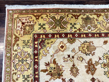 Turkish Oushak Rug 9x12 Hand Knotted Wool Carpet Vintage Oat Color