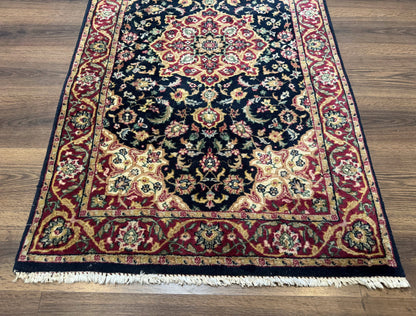 Pak Persian Sarouk Rug 3x5, Navy Blue and Red