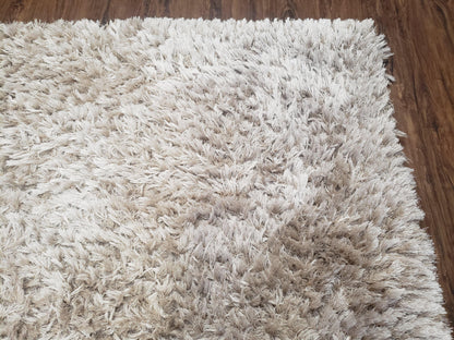Ivory Shag Rug 6x7, Flokati Carpet, Shaggy Soft Plush Pile Area Rug, Modern Contemporary