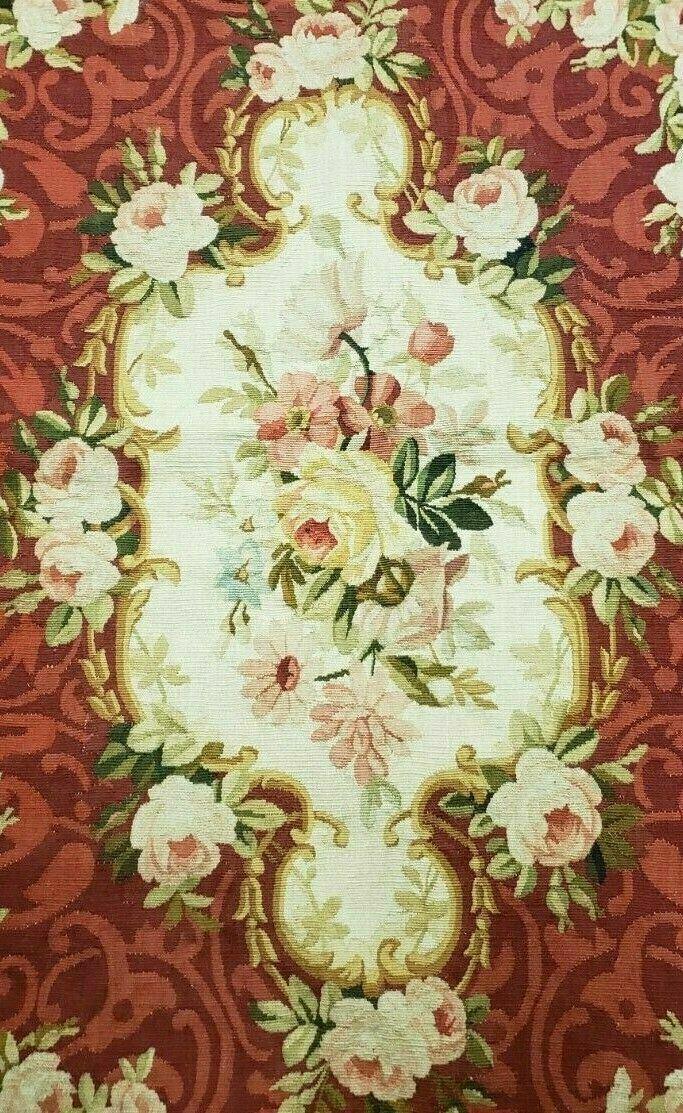 Antique French Aubusson Rug Savonnerie Needlepoint 3x5 Handmade Includes Free Padding