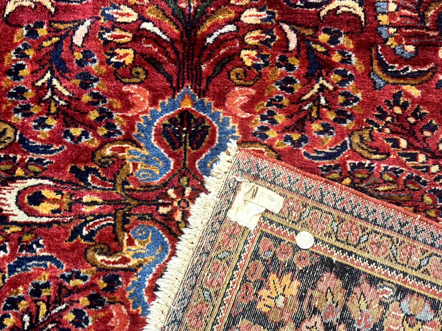 Persian Lilihan Rug 5x6 Red Floral Antique Persian Carpet