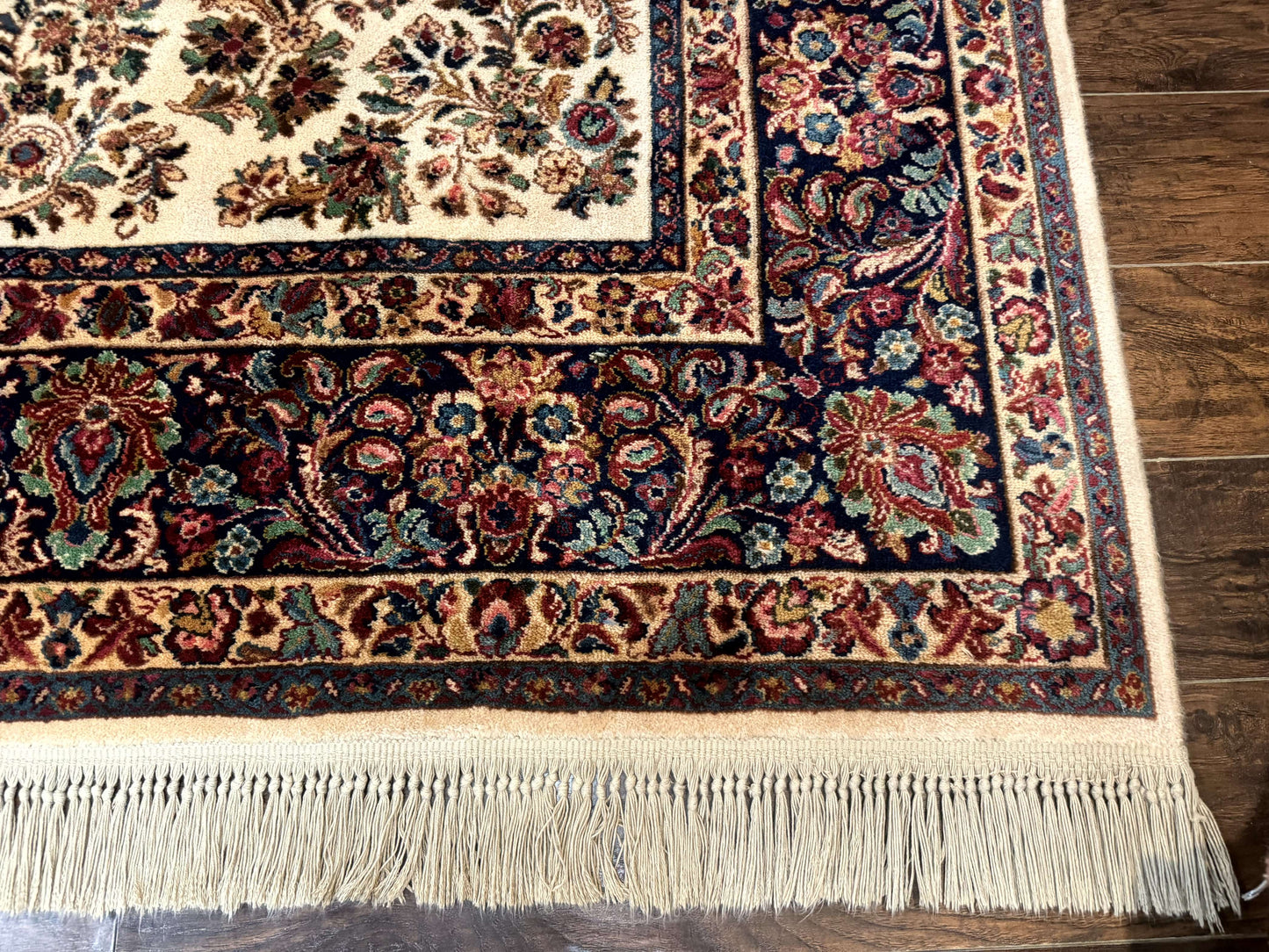 Karastan Ivory Sarouk Rug 8.8 x 12 Wool Pile Vintage 700 Series