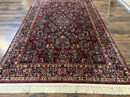 Karastan Red Sarouk Rug 5.9 x 9 Vintage Wool Area Carpet 785 Original 700 Series