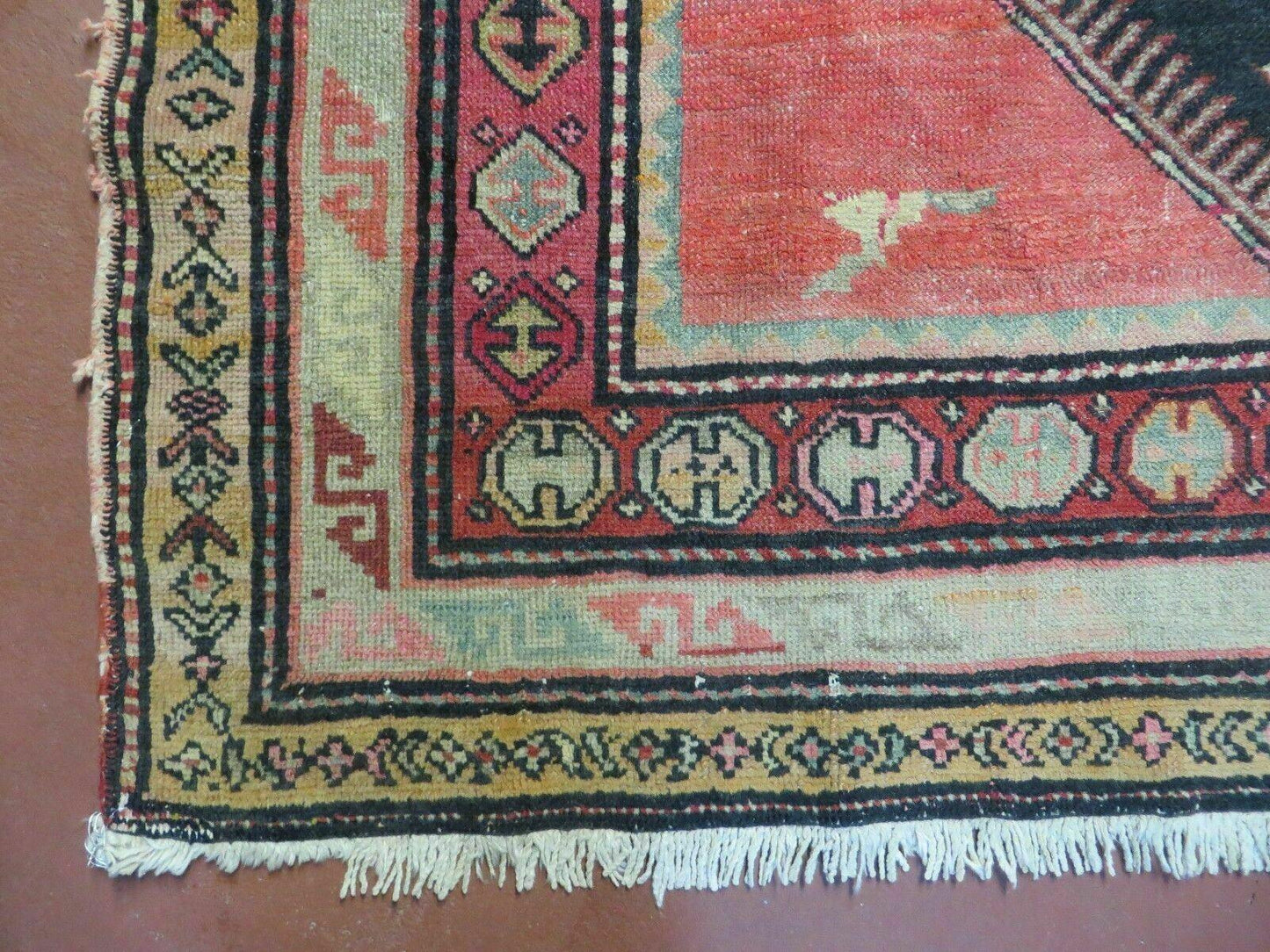 Antique Karabagh Caucasian Rug Handmade Wool 56x105 With Organic Dyes