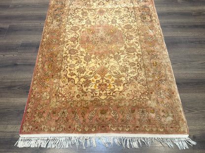 Persian Isfahan Rug 3x5 Fine 550 KPSI Kork Wool on Silk