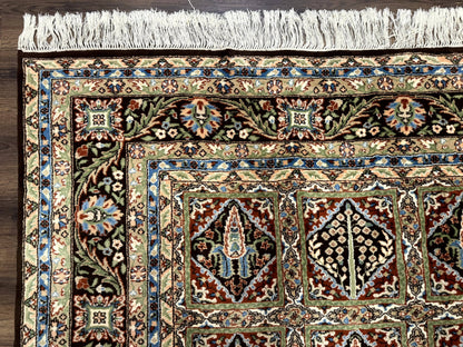 Sino Persian Wool Rug 8x10 Hand Knotted Panel Design Cedar Trees Brown Multicolor