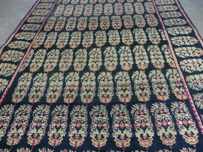 Antique Karabagh Caucasian Rug Handmade Wool Paisley Design 4x9 Vintage Carpet 1880s
