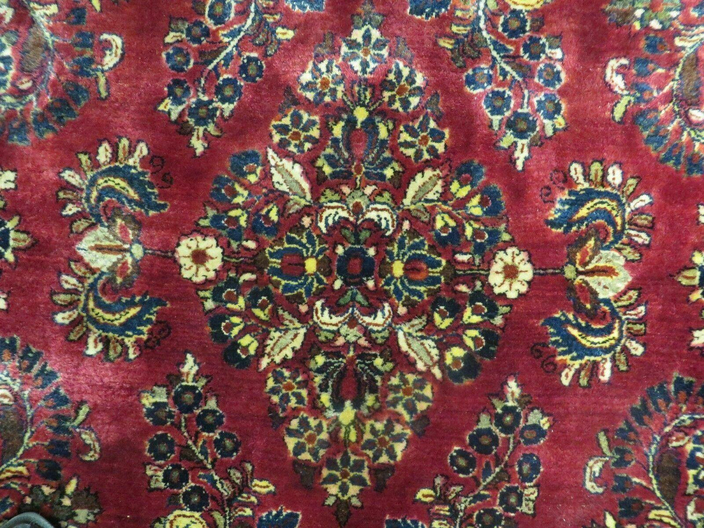 Persian Sarouk Rug 4x6, Red, Floral, Antique