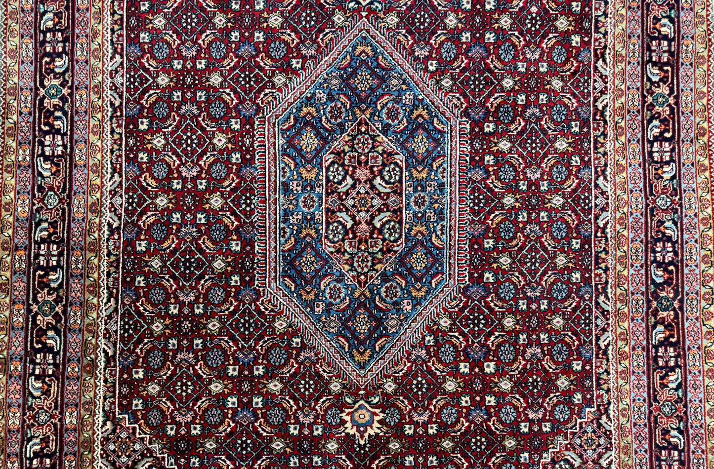 Indo Persian Bidjar Rug 6x9, Vintage Wool Handmade Carpet