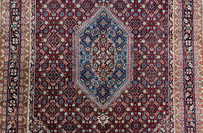 Indo Persian Bidjar Rug 6x9, Vintage Wool Handmade Carpet