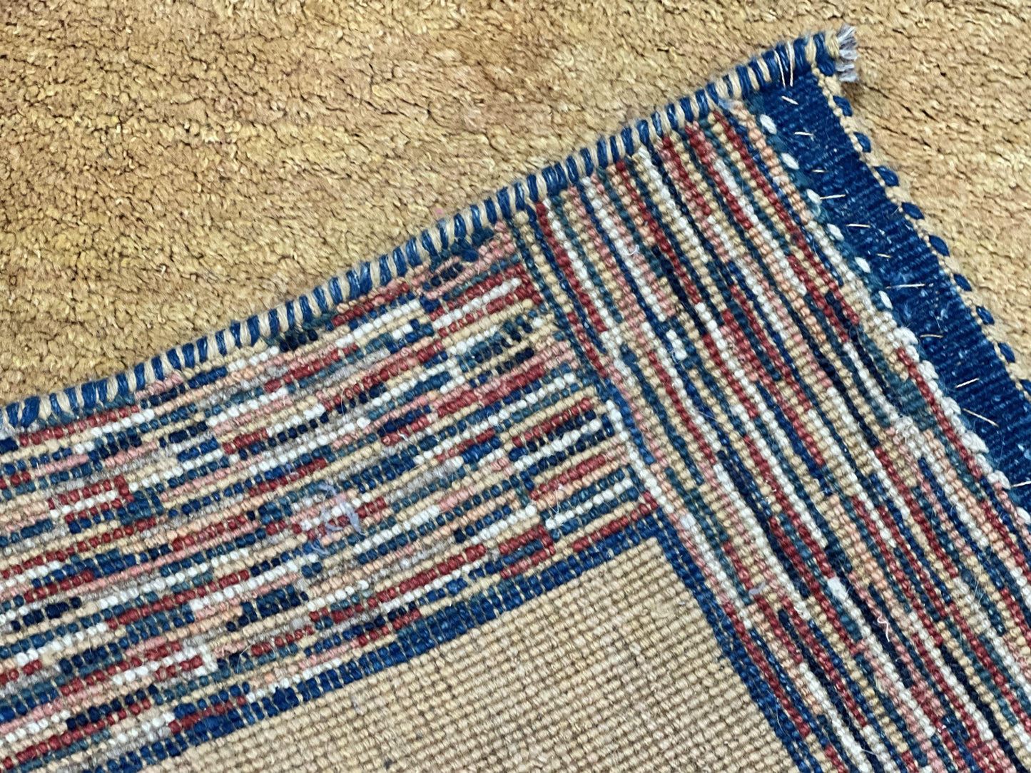 Indo Gabbeh Rug 3.7 x 5 Handmade Wool Tribal Boho Carpet Decor